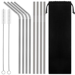 Stainless Steel Straws Kit w/Pouch 10.5 inch
