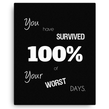 You Have Survived 100% of Your Worst Days Canvas Wall Art