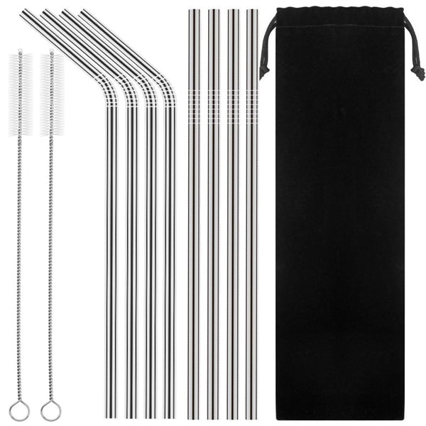 Stainless Steel Straws Kit w/Pouch 10.5 inch