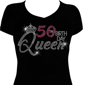 50th Birthday Queen Bling Shirt
